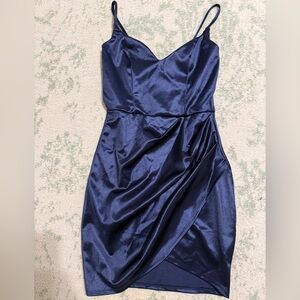 Windsor Midnight Blue Satin Mini Dress